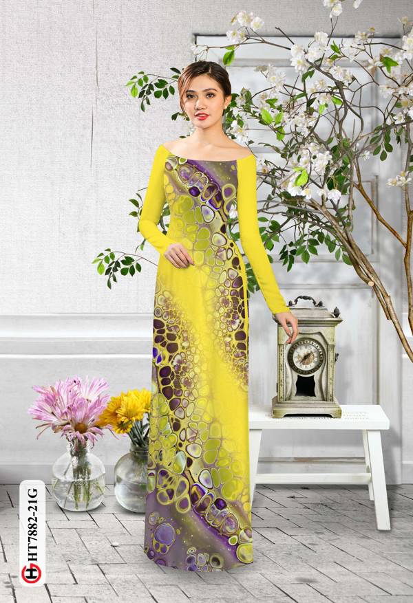 Vải Áo Dài Hoa Văn mới ra AD HT7882 32 Vải Áo Dài Hoa Văn mới ra AD HT7882