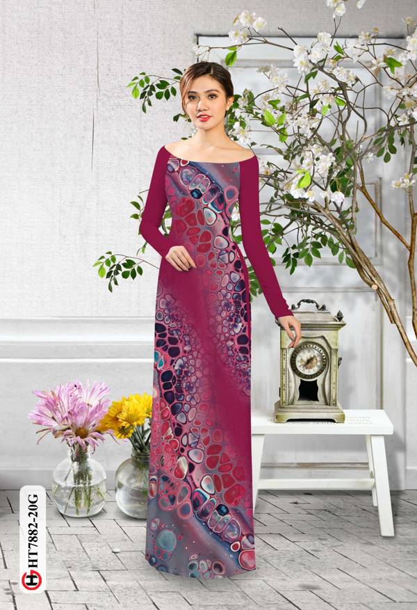 Vải Áo Dài Hoa Văn mới ra AD HT7882 33 Vải Áo Dài Hoa Văn mới ra AD HT7882