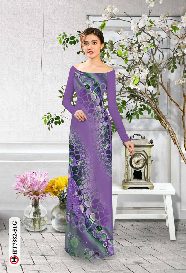 Vải Áo Dài Hoa Văn mới ra AD HT7882 40 Vải Áo Dài Hoa Văn mới ra AD HT7882