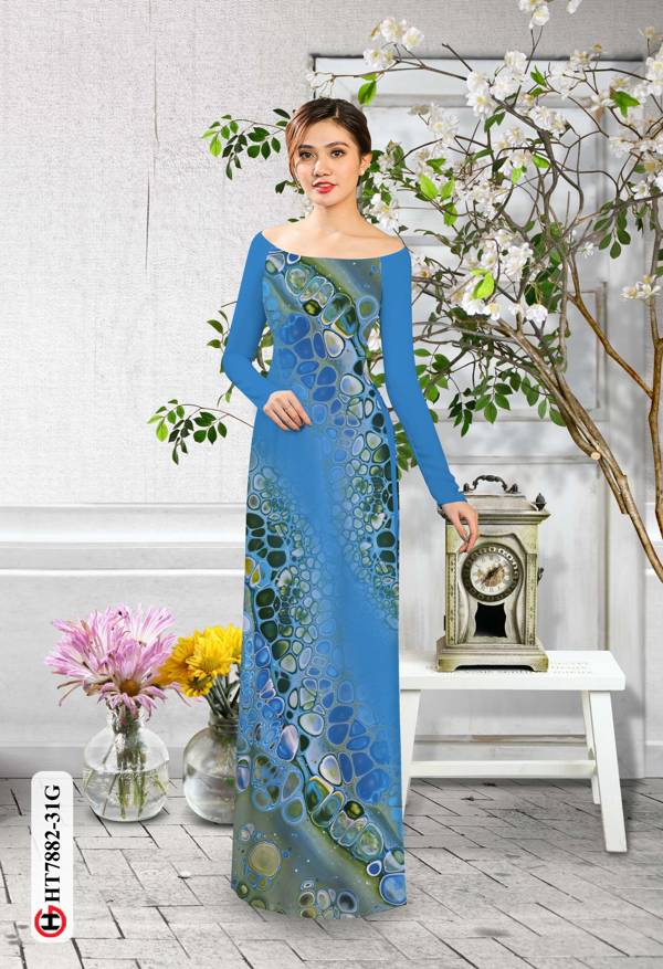 Vải Áo Dài Hoa Văn mới ra AD HT7882 42 Vải Áo Dài Hoa Văn mới ra AD HT7882