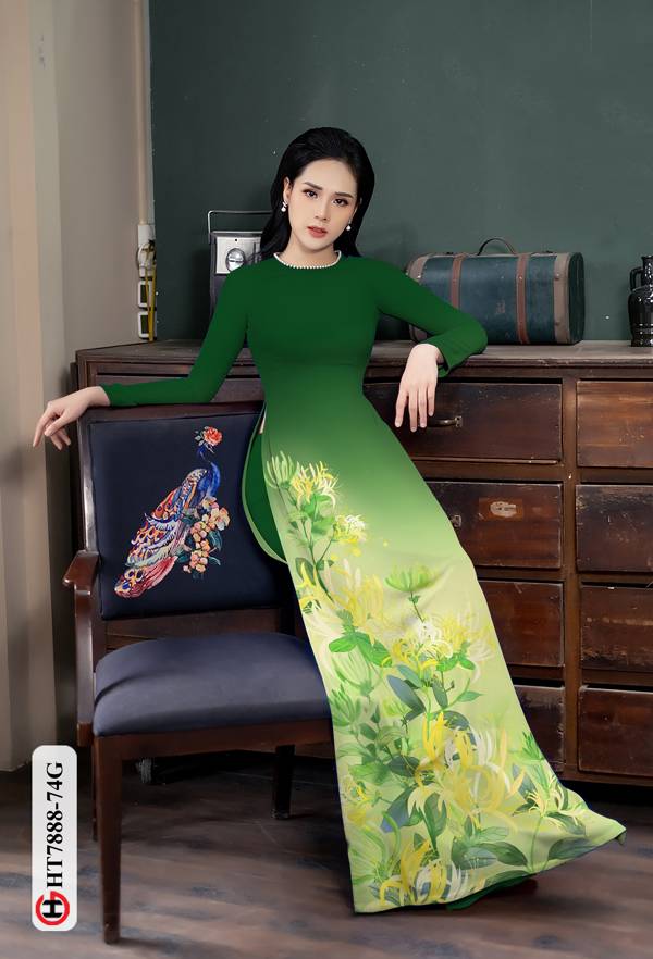 Vải Áo Dài Hoa Ly Vàng mới ra AD HT7888 34 Vải Áo Dài Hoa Ly Vàng mới ra AD HT7888