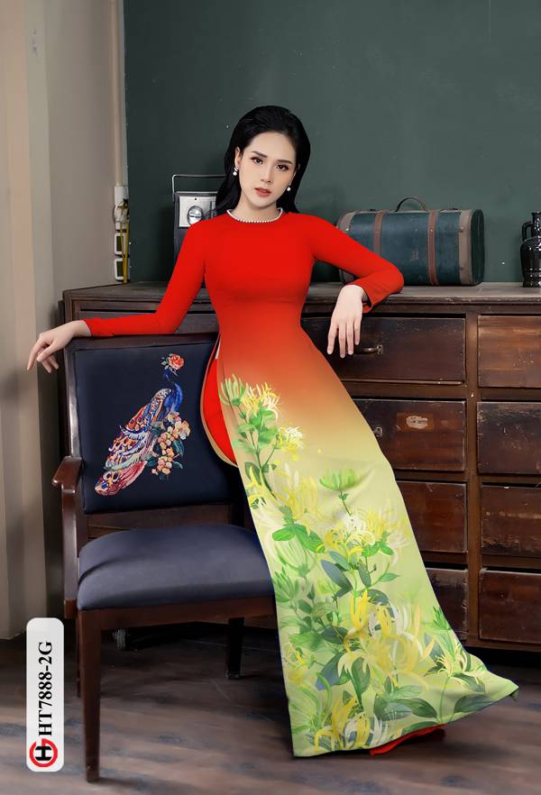 Vải Áo Dài Hoa Ly Vàng mới ra AD HT7888 36 Vải Áo Dài Hoa Ly Vàng mới ra AD HT7888