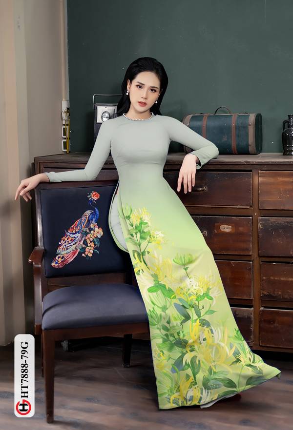 Vải Áo Dài Hoa Ly Vàng mới ra AD HT7888 35 Vải Áo Dài Hoa Ly Vàng mới ra AD HT7888