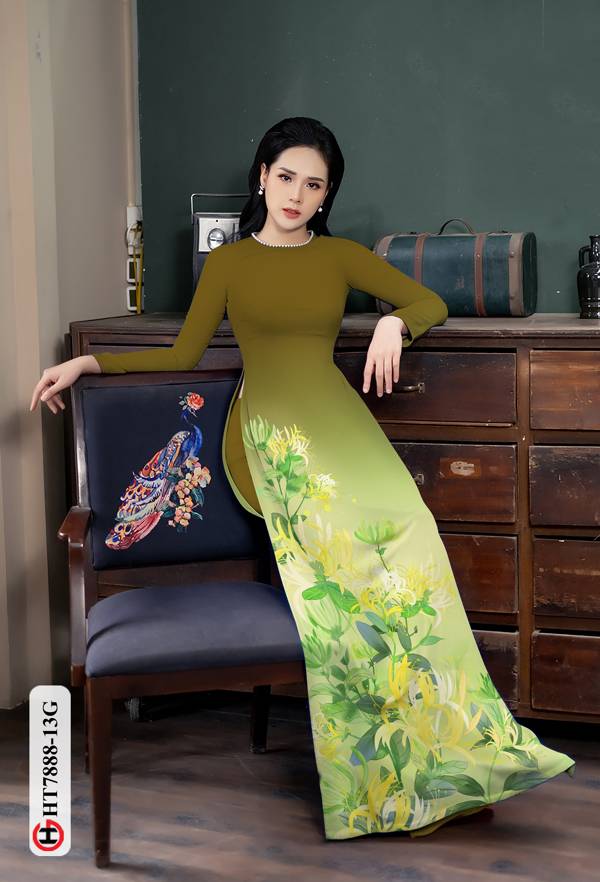 Vải Áo Dài Hoa Ly Vàng mới ra AD HT7888 37 Vải Áo Dài Hoa Ly Vàng mới ra AD HT7888