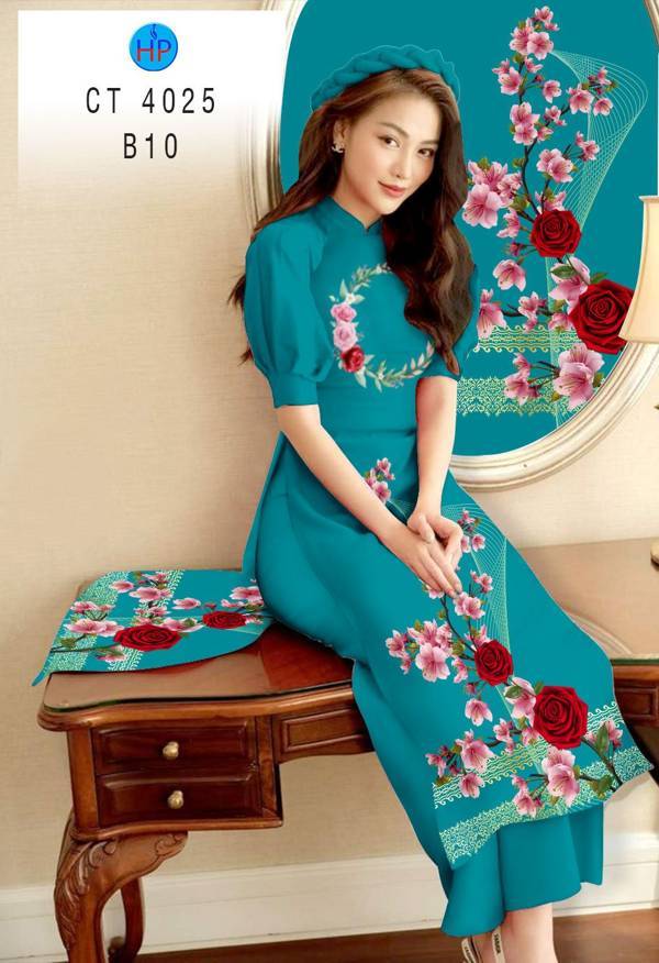 Vải Áo Dài Hoa Hồng kiểu mới AD CT 4025 39 Vải Áo Dài Hoa Hồng kiểu mới AD CT 4025