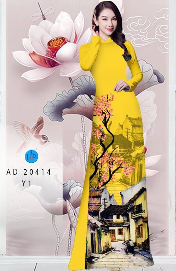 Vải Áo Dài Hoa Đào thiết kế 2021 AD 20414 40 Vải Áo Dài Hoa Đào thiết kế 2021 AD 20414