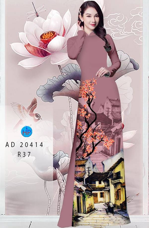 Vải Áo Dài Hoa Đào thiết kế 2021 AD 20414 50 Vải Áo Dài Hoa Đào thiết kế 2021 AD 20414