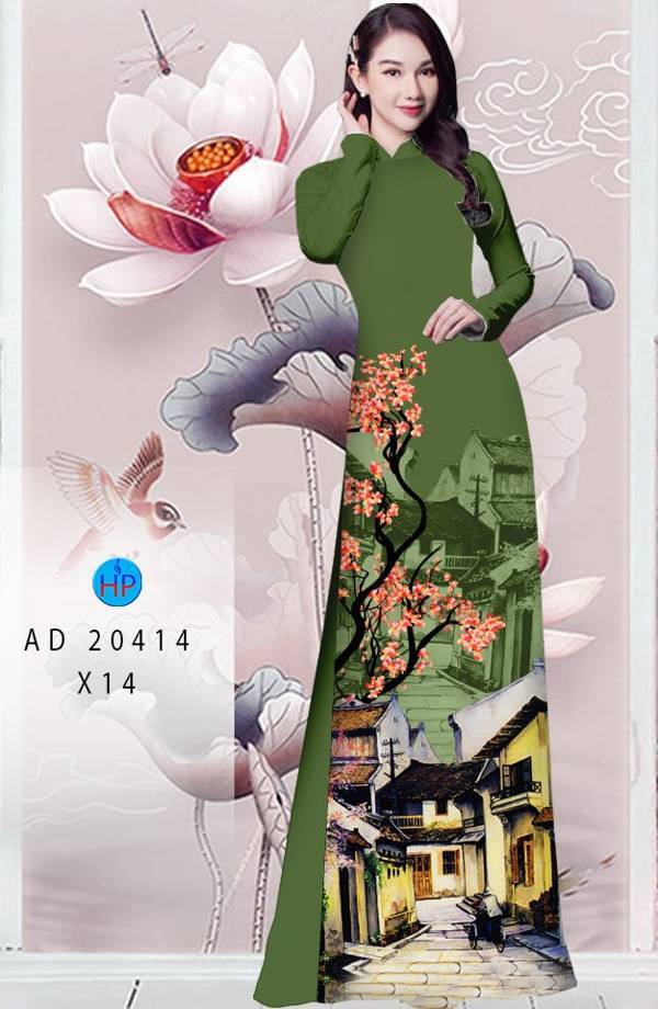Vải Áo Dài Hoa Đào thiết kế 2021 AD 20414 51 Vải Áo Dài Hoa Đào thiết kế 2021 AD 20414