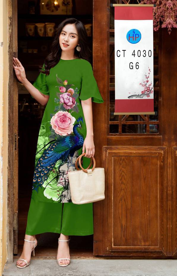 Vải Áo Dài Chim Công kiểu mới AD CT4030 40 Vải Áo Dài Chim Công kiểu mới AD CT4030