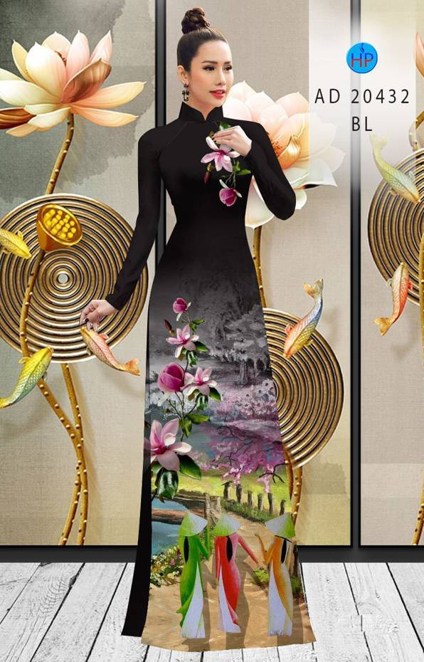 Vải Áo Dài Hoa In 3D kiểu mới AD 20432 37 Vải Áo Dài Hoa In 3D kiểu mới AD 20432