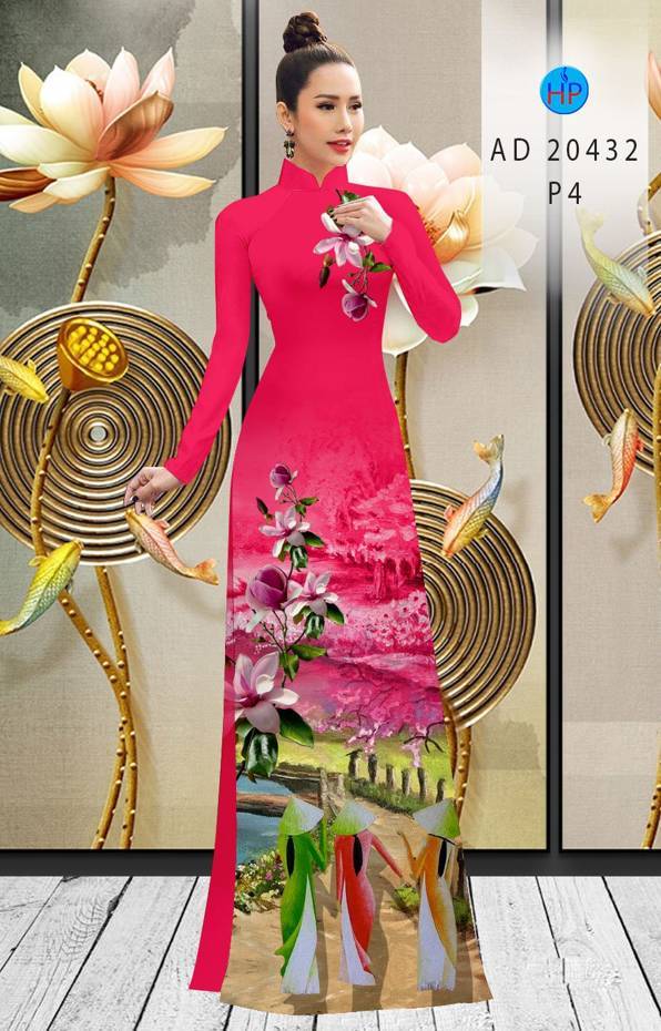 Vải Áo Dài Hoa In 3D kiểu mới AD 20432 39 Vải Áo Dài Hoa In 3D kiểu mới AD 20432