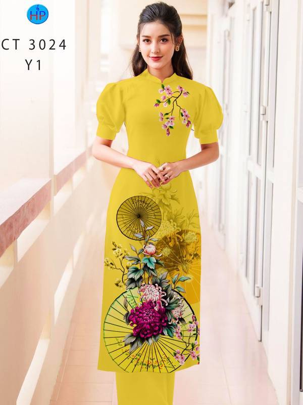 Vải Áo Dài Hoa Đào kiểu mới AD CT3024