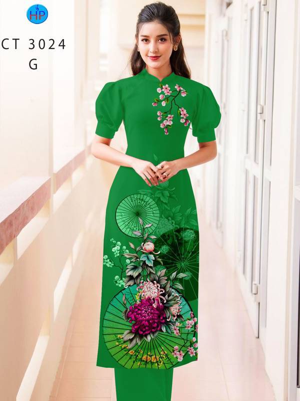 Vải Áo Dài Hoa Đào kiểu mới AD CT3024
