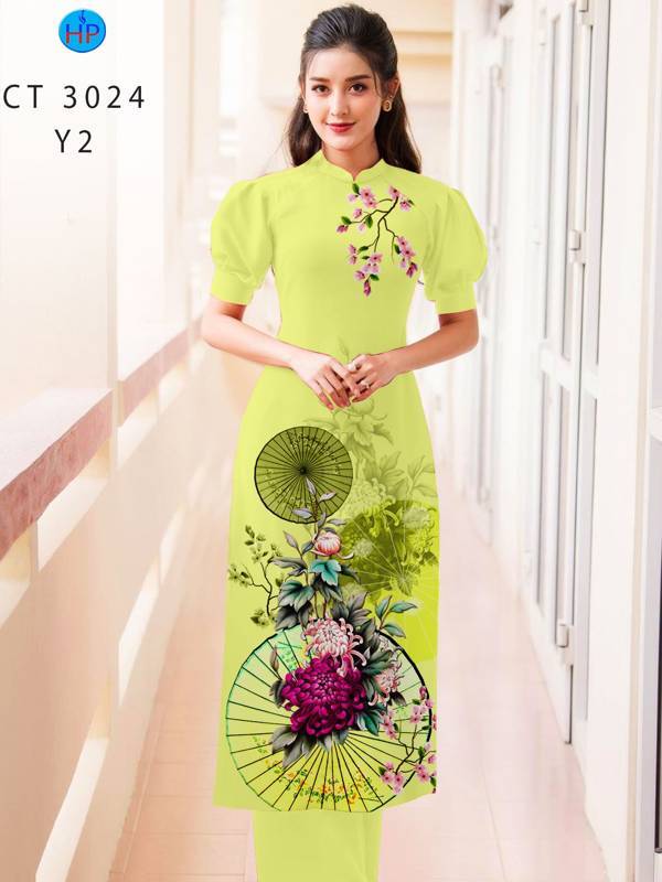 Vải Áo Dài Hoa Đào kiểu mới AD CT3024