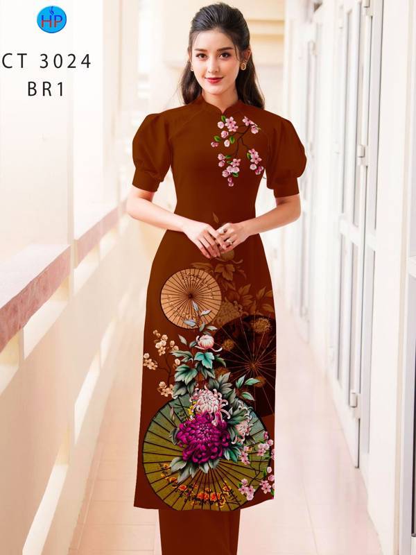 Vải Áo Dài Hoa Đào kiểu mới AD CT3024