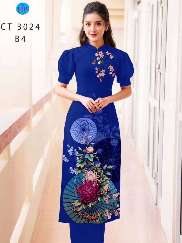 Vải Áo Dài Hoa Đào kiểu mới AD CT3024