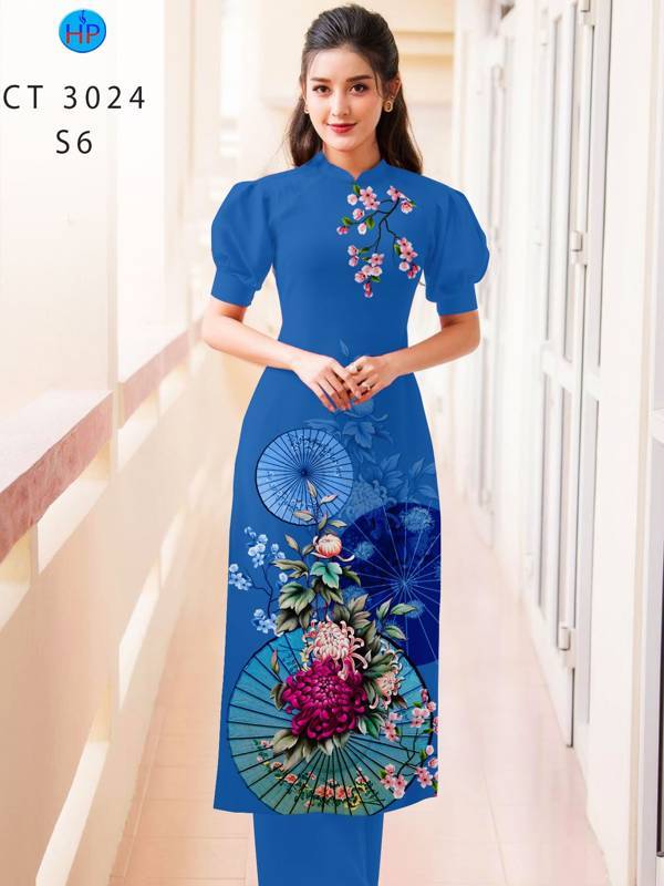 Vải Áo Dài Hoa Đào kiểu mới AD CT3024
