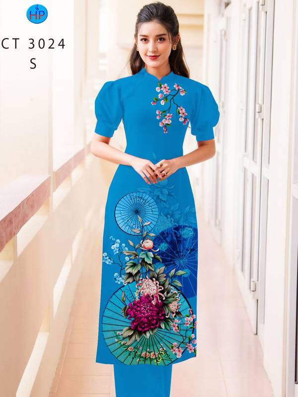 Vải Áo Dài Hoa Đào kiểu mới AD CT3024