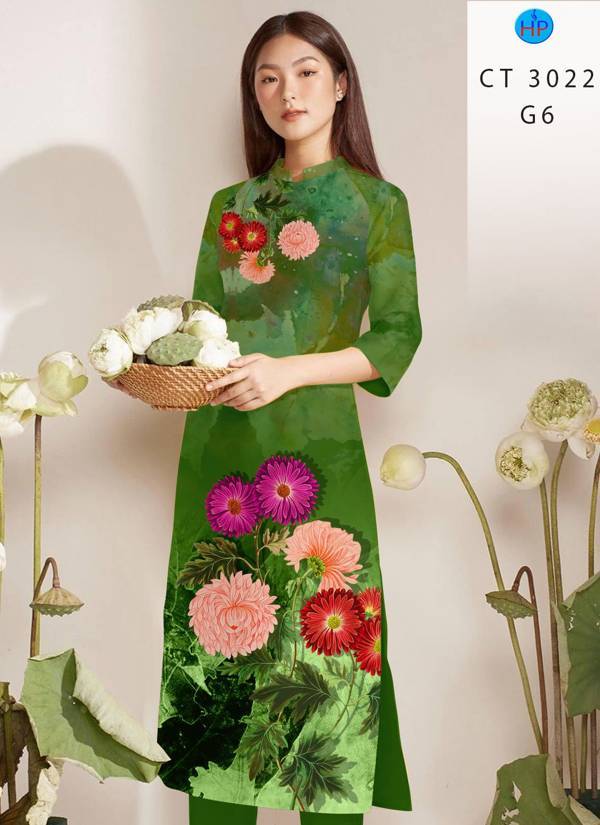Vải Áo Dài Hoa In 3D thiết kế 2021 AD CT3022 36 Vải Áo Dài Hoa In 3D thiết kế 2021 AD CT3022