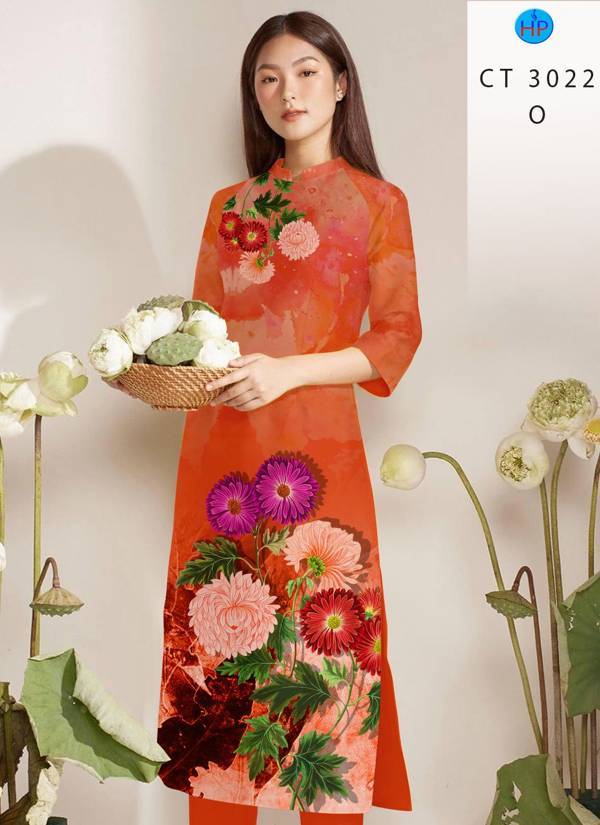 Vải Áo Dài Hoa In 3D thiết kế 2021 AD CT3022 38 Vải Áo Dài Hoa In 3D thiết kế 2021 AD CT3022