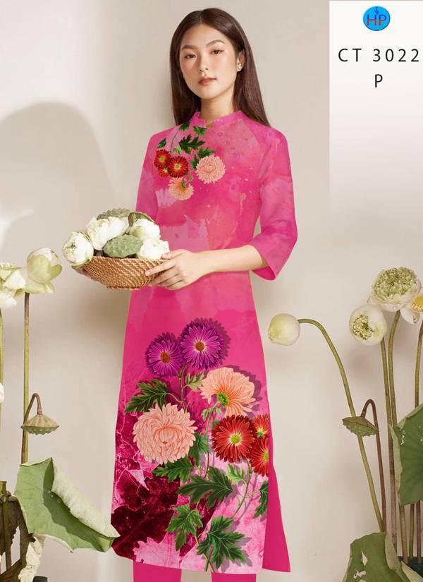 Vải Áo Dài Hoa In 3D thiết kế 2021 AD CT3022 49 Vải Áo Dài Hoa In 3D thiết kế 2021 AD CT3022