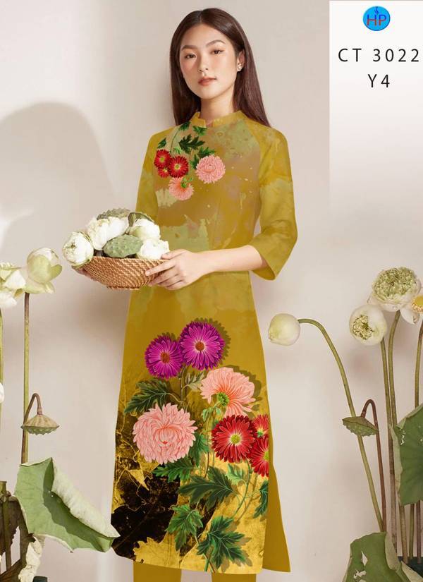 Vải Áo Dài Hoa In 3D thiết kế 2021 AD CT3022 47 Vải Áo Dài Hoa In 3D thiết kế 2021 AD CT3022