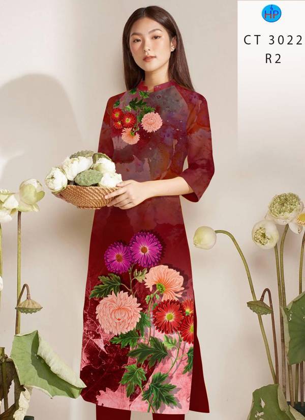 Vải Áo Dài Hoa In 3D thiết kế 2021 AD CT3022 52 Vải Áo Dài Hoa In 3D thiết kế 2021 AD CT3022