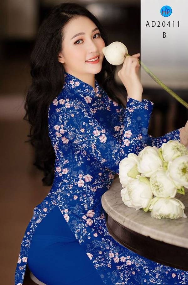 Vải Áo Dài Hoa Đều mới ra AD 20411