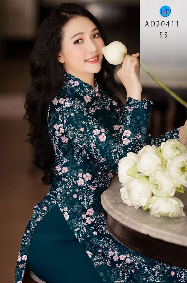 Vải Áo Dài Hoa Đều mới ra AD 20411
