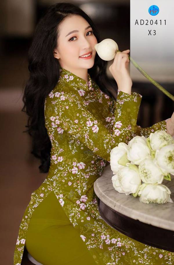 Vải Áo Dài Hoa Đều mới ra AD 20411