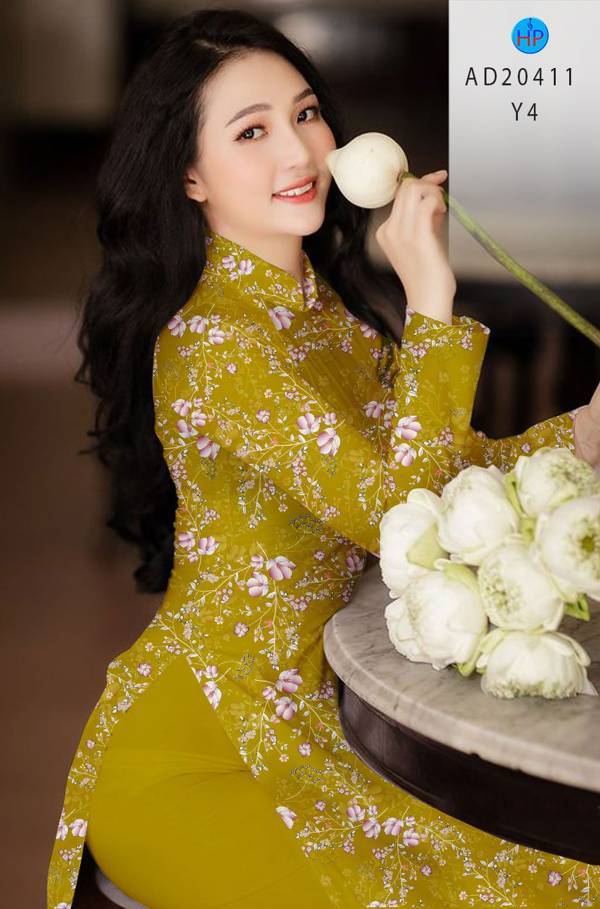 Vải Áo Dài Hoa Đều mới ra AD 20411