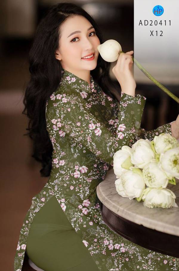 Vải Áo Dài Hoa Đều mới ra AD 20411