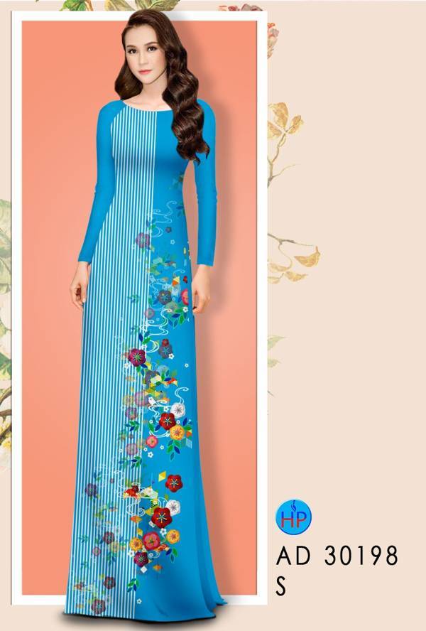 Vải Áo Dài Hoa In 3D thiết kế 2021 AD 30198 40 Vải Áo Dài Hoa In 3D thiết kế 2021 AD 30198