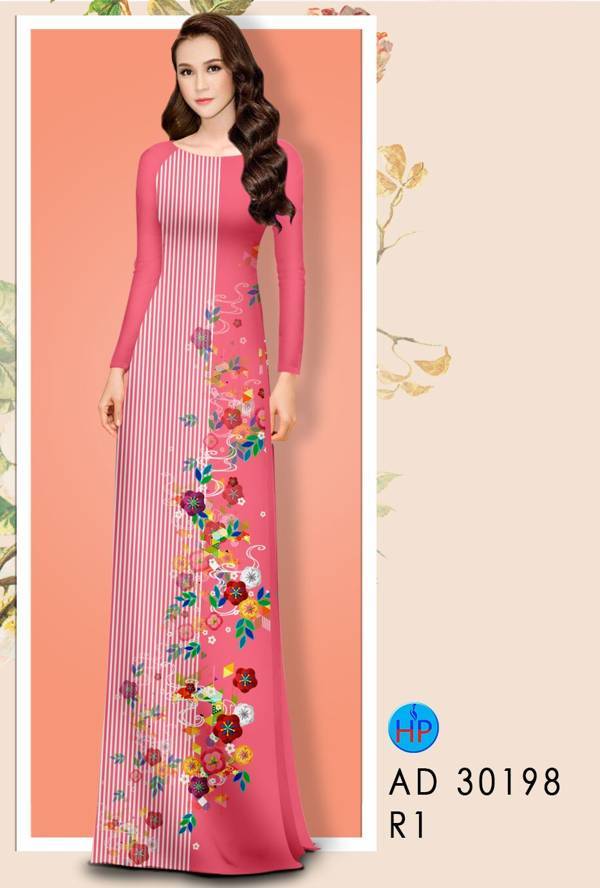 Vải Áo Dài Hoa In 3D thiết kế 2021 AD 30198 38 Vải Áo Dài Hoa In 3D thiết kế 2021 AD 30198