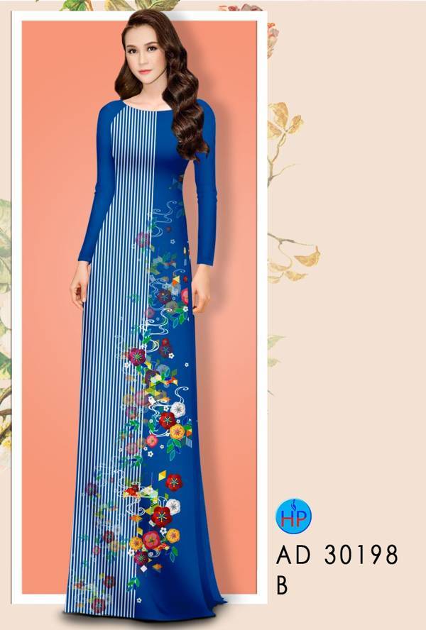 Vải Áo Dài Hoa In 3D thiết kế 2021 AD 30198 45 Vải Áo Dài Hoa In 3D thiết kế 2021 AD 30198