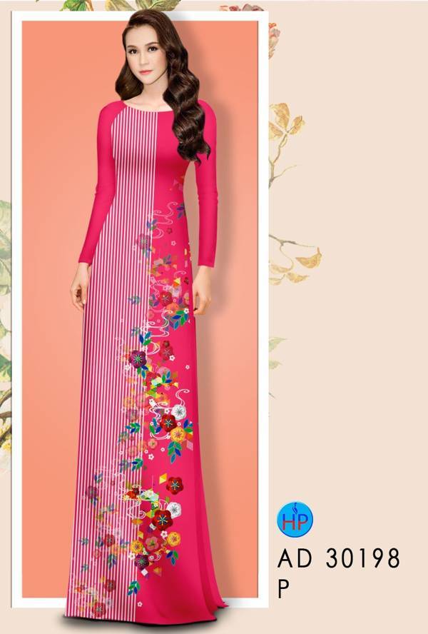 Vải Áo Dài Hoa In 3D thiết kế 2021 AD 30198 43 Vải Áo Dài Hoa In 3D thiết kế 2021 AD 30198