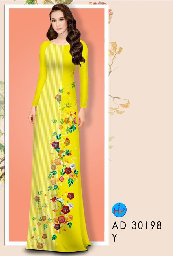 Vải Áo Dài Hoa In 3D thiết kế 2021 AD 30198 49 Vải Áo Dài Hoa In 3D thiết kế 2021 AD 30198