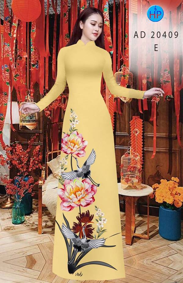 Vải Áo Dài Hoa In 3D mới ra AD 20409 38 Vải Áo Dài Hoa In 3D mới ra AD 20409