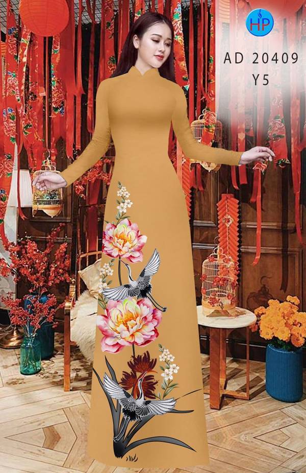 Vải Áo Dài Hoa In 3D mới ra AD 20409 37 Vải Áo Dài Hoa In 3D mới ra AD 20409