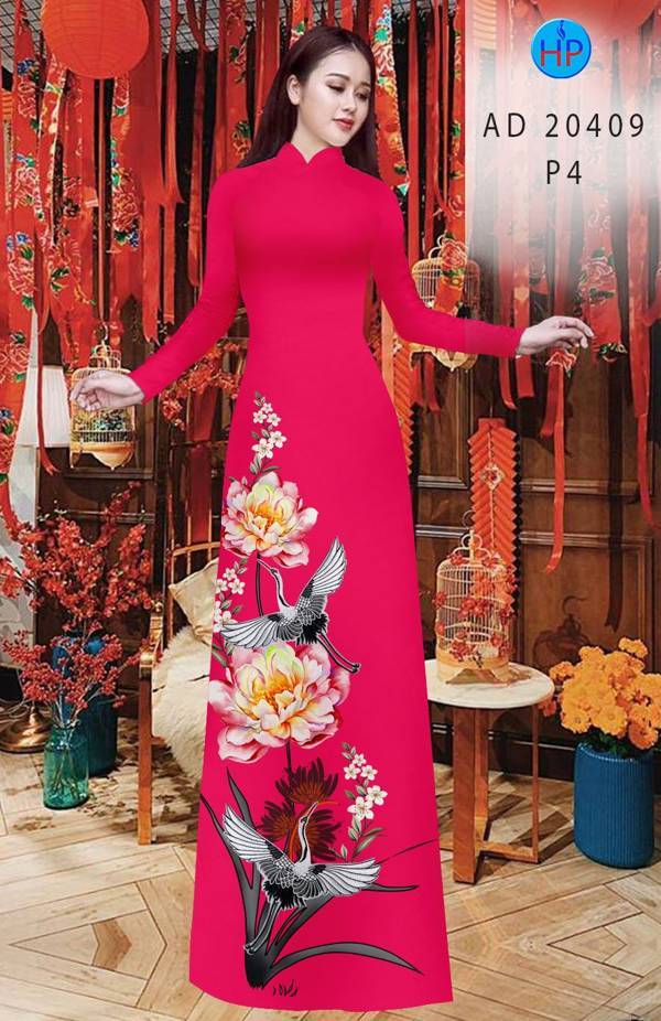 Vải Áo Dài Hoa In 3D mới ra AD 20409 39 Vải Áo Dài Hoa In 3D mới ra AD 20409