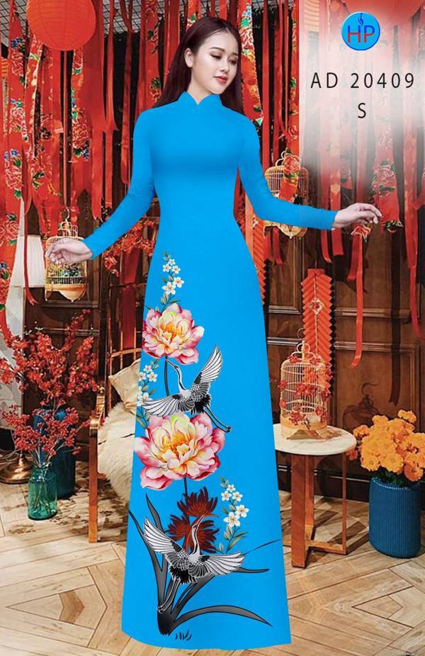 Vải Áo Dài Hoa In 3D mới ra AD 20409 42 Vải Áo Dài Hoa In 3D mới ra AD 20409