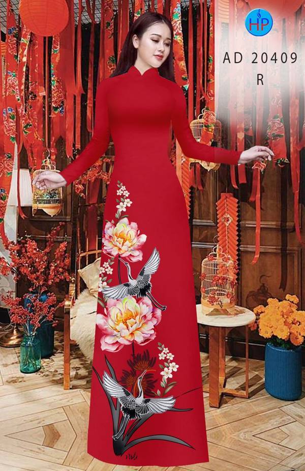 Vải Áo Dài Hoa In 3D mới ra AD 20409 43 Vải Áo Dài Hoa In 3D mới ra AD 20409