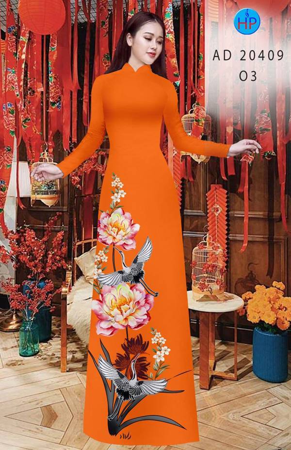 Vải Áo Dài Hoa In 3D mới ra AD 20409 52 Vải Áo Dài Hoa In 3D mới ra AD 20409