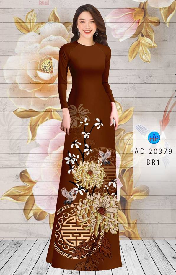Vải Áo Dài Hoa Cúc mới ra AD 20379