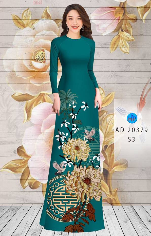 Vải Áo Dài Hoa Cúc mới ra AD 20379