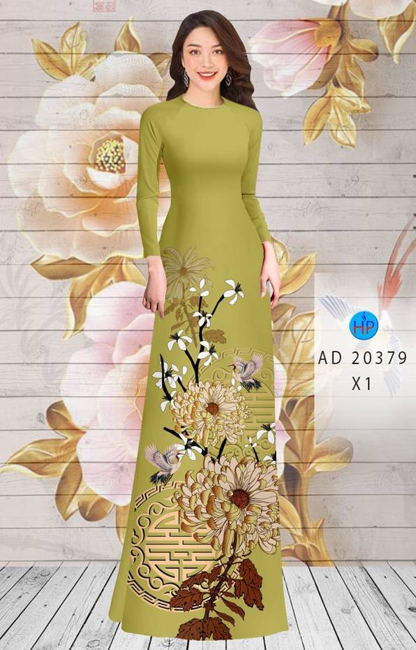 Vải Áo Dài Hoa Cúc mới ra AD 20379