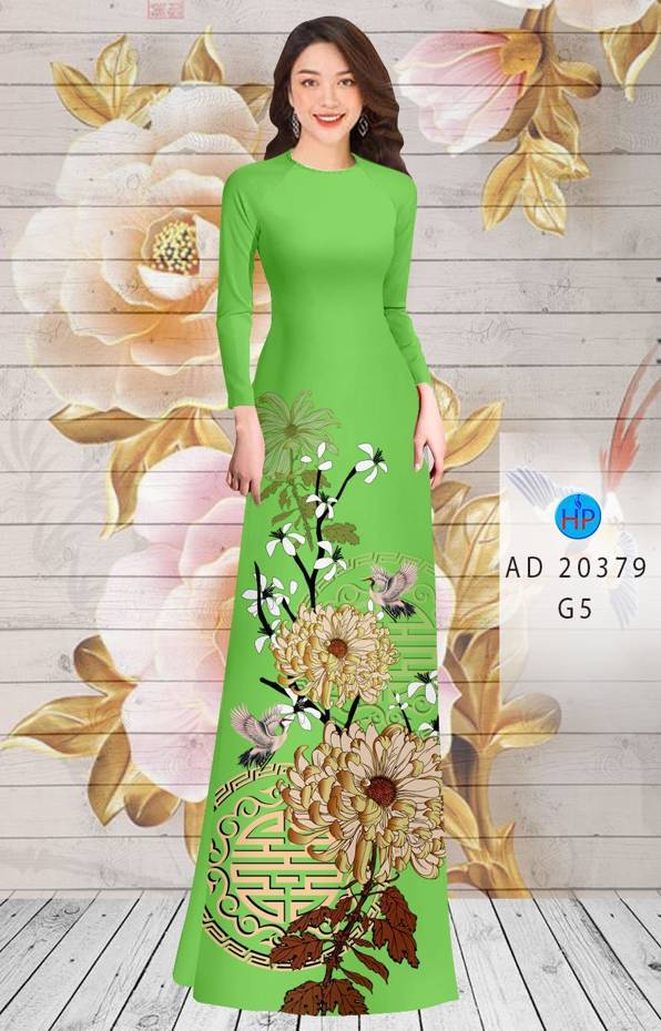 Vải Áo Dài Hoa Cúc mới ra AD 20379