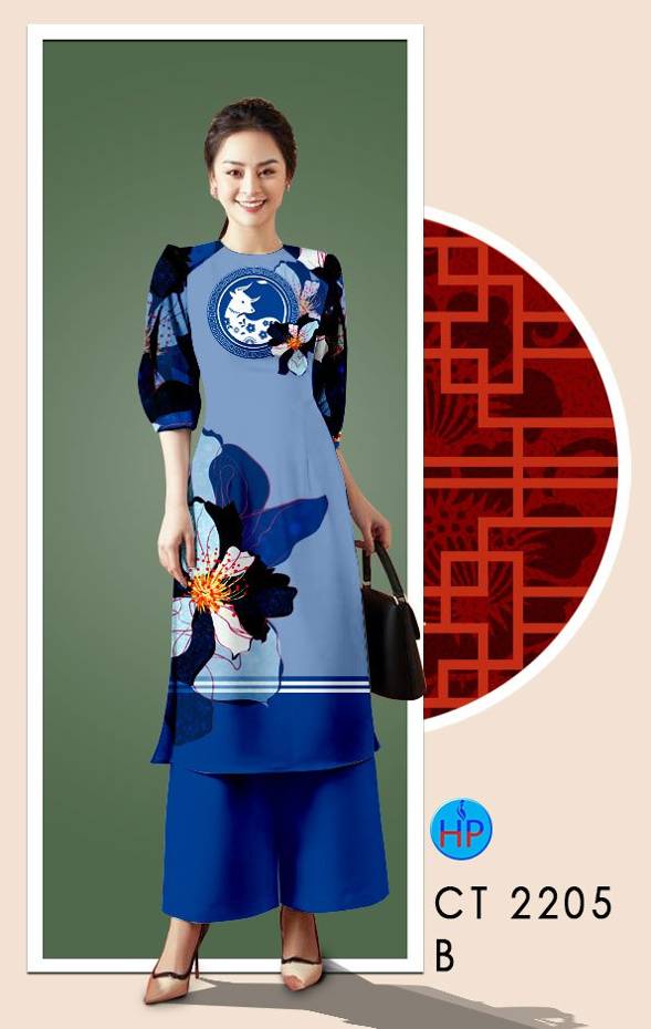 Vải Áo Dài Hoa In 3D mới ra AD CT2205 50 Vải Áo Dài Hoa In 3D mới ra AD CT2205