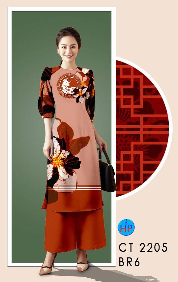 Vải Áo Dài Hoa In 3D mới ra AD CT2205 51 Vải Áo Dài Hoa In 3D mới ra AD CT2205