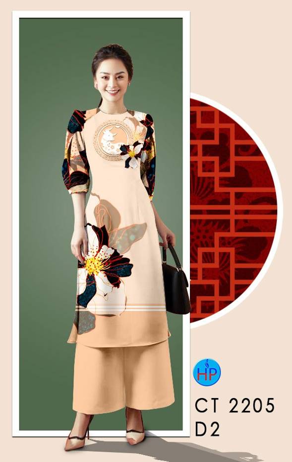 Vải Áo Dài Hoa In 3D mới ra AD CT2205 52 Vải Áo Dài Hoa In 3D mới ra AD CT2205